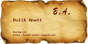 Bulik Anett névjegykártya